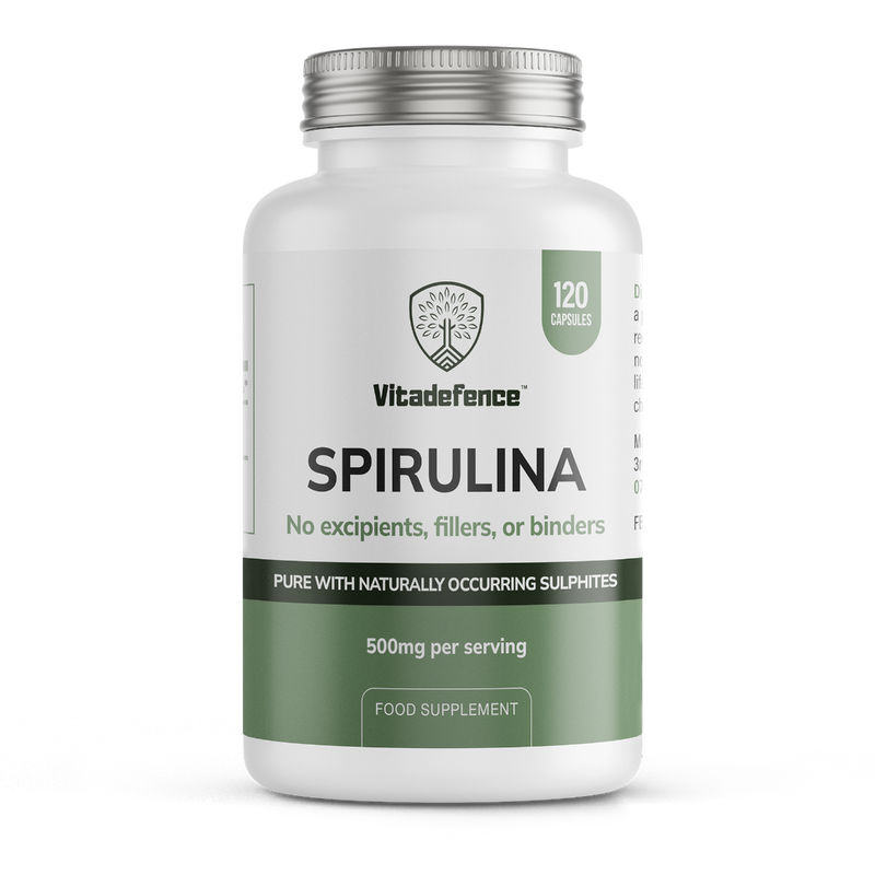 Spirulina | 500 mg Vegan Capsules – 120 Count - Vitadefence® - Vitadefence®