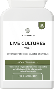Live Cultures Multi | 8 Strains, 4 Billion CFU – 30 Capsules -  Vitadefence® - Vitadefence®
