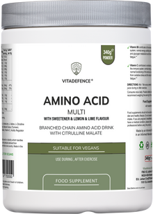 Amino Acid Multi | Lemon & Lime Flavour with Citrulline Malate, BCAAs & Vitamins – 300 g -  Vitadefence® - Vitadefence®
