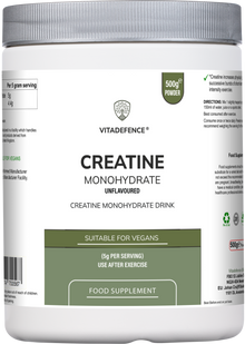 Creatine Monohydrate | Pure Unflavoured Creatine Powder – 500 g -  Vitadefence® - Vitadefence®
