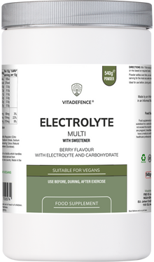 Electrolyte Multi | Berry Flavour Hydration Powder with Electrolytes & Minerals – 540 g -  Vitadefence® - Vitadefence®
